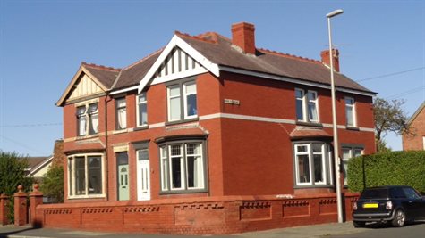Edwardian semi-detached houses with mock timber framing to gables