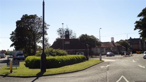 Roundabout at the junction of Talbot Road, Westcliffe Drive and Layton Road