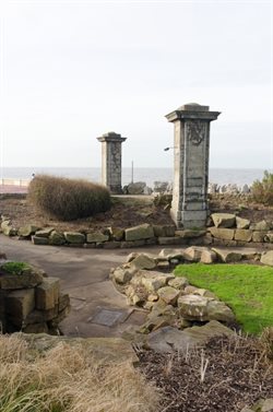 Large pillars formerly framing the entrance to Lower Walk