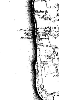 Appendix 1 Detail of Blackpool from Yates Map of Lancashire 1786