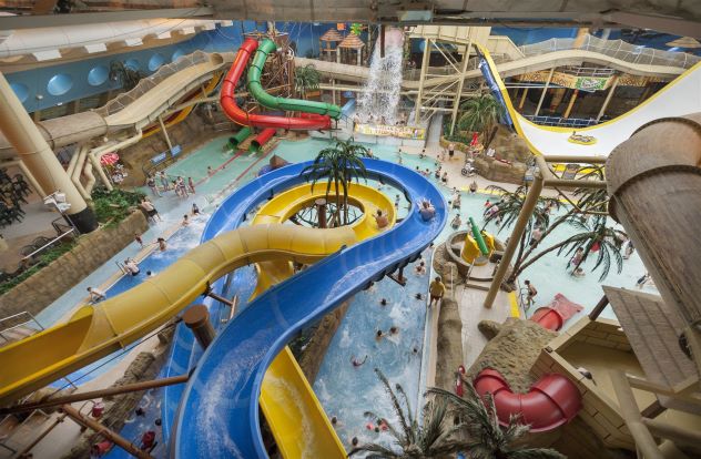 Pool and water slides
