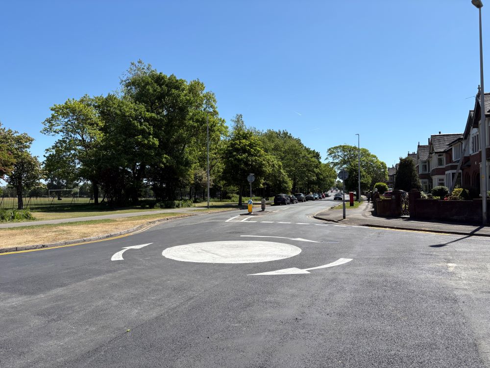 West Park Drive mini roundabout works completed