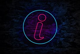 Neon i in neon circle.