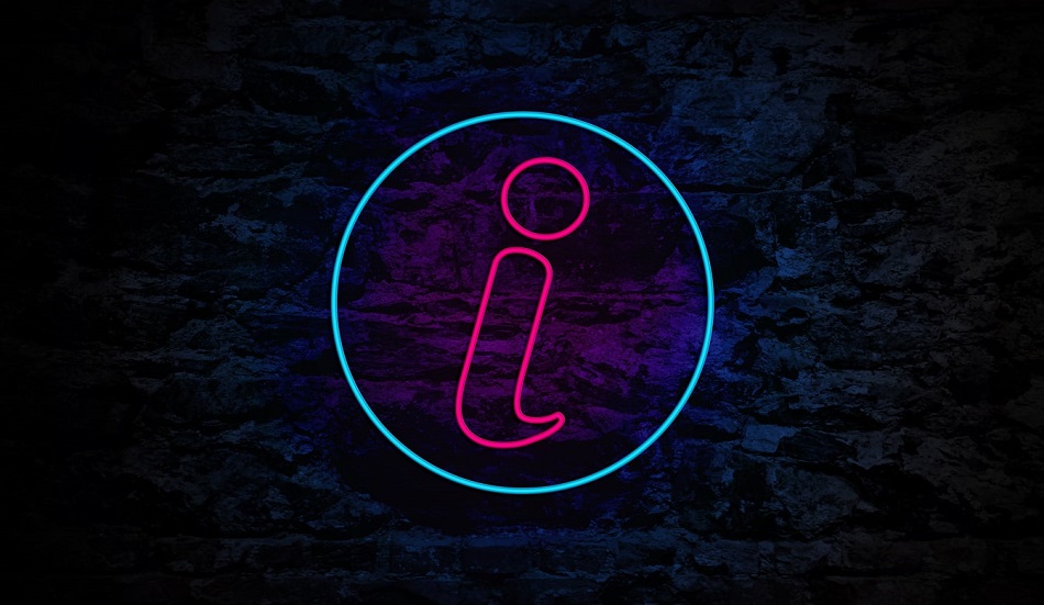 Neon i in neon circle.