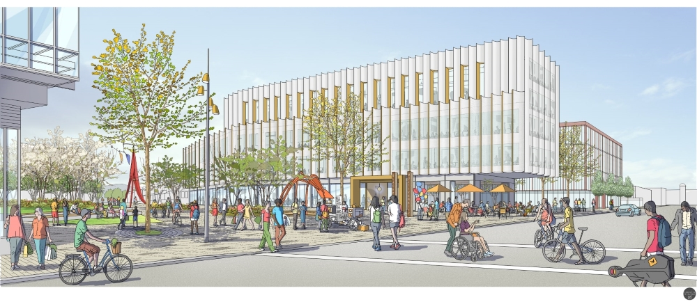 An artists impression of a new building for Blackpool and the Fylde College on Cookson Street, Blackpool