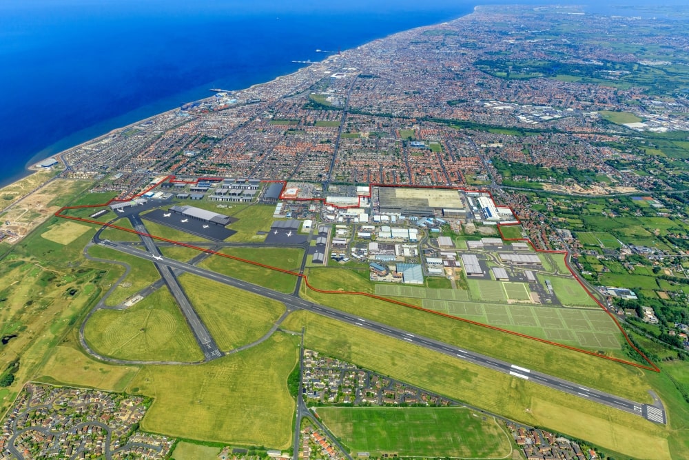 A drawing of how Blackpool Airport Enterprise Zone could look