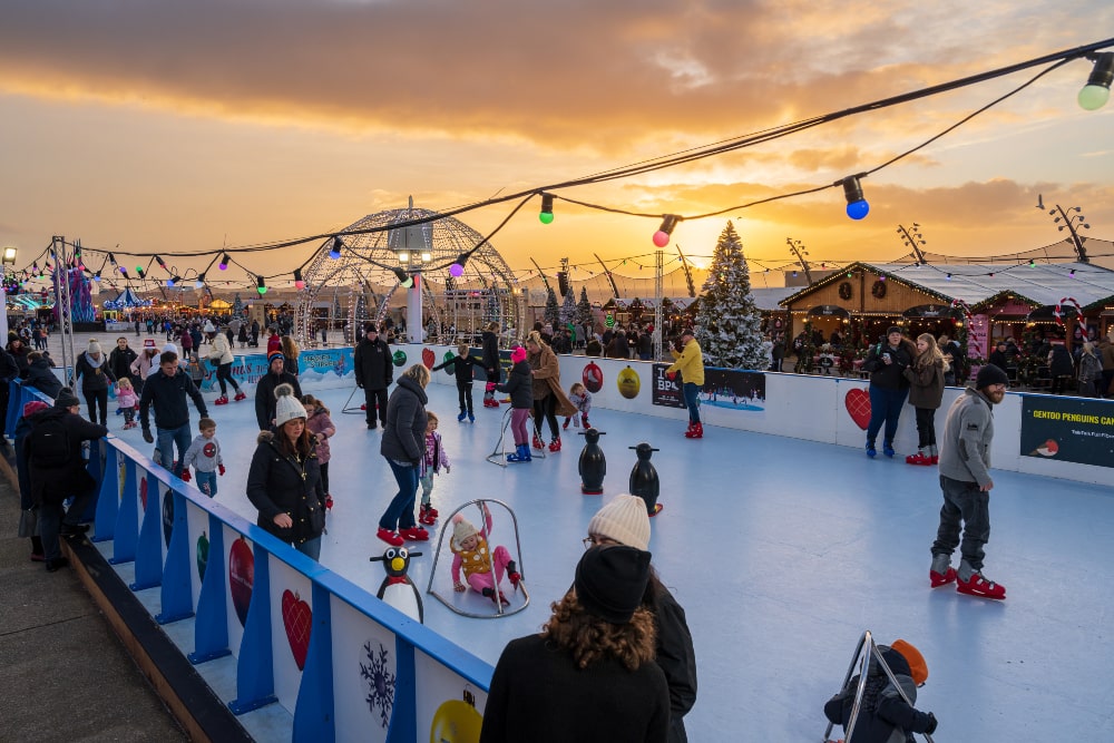 Skating rink at Christmas By The Sea in Blackpool.