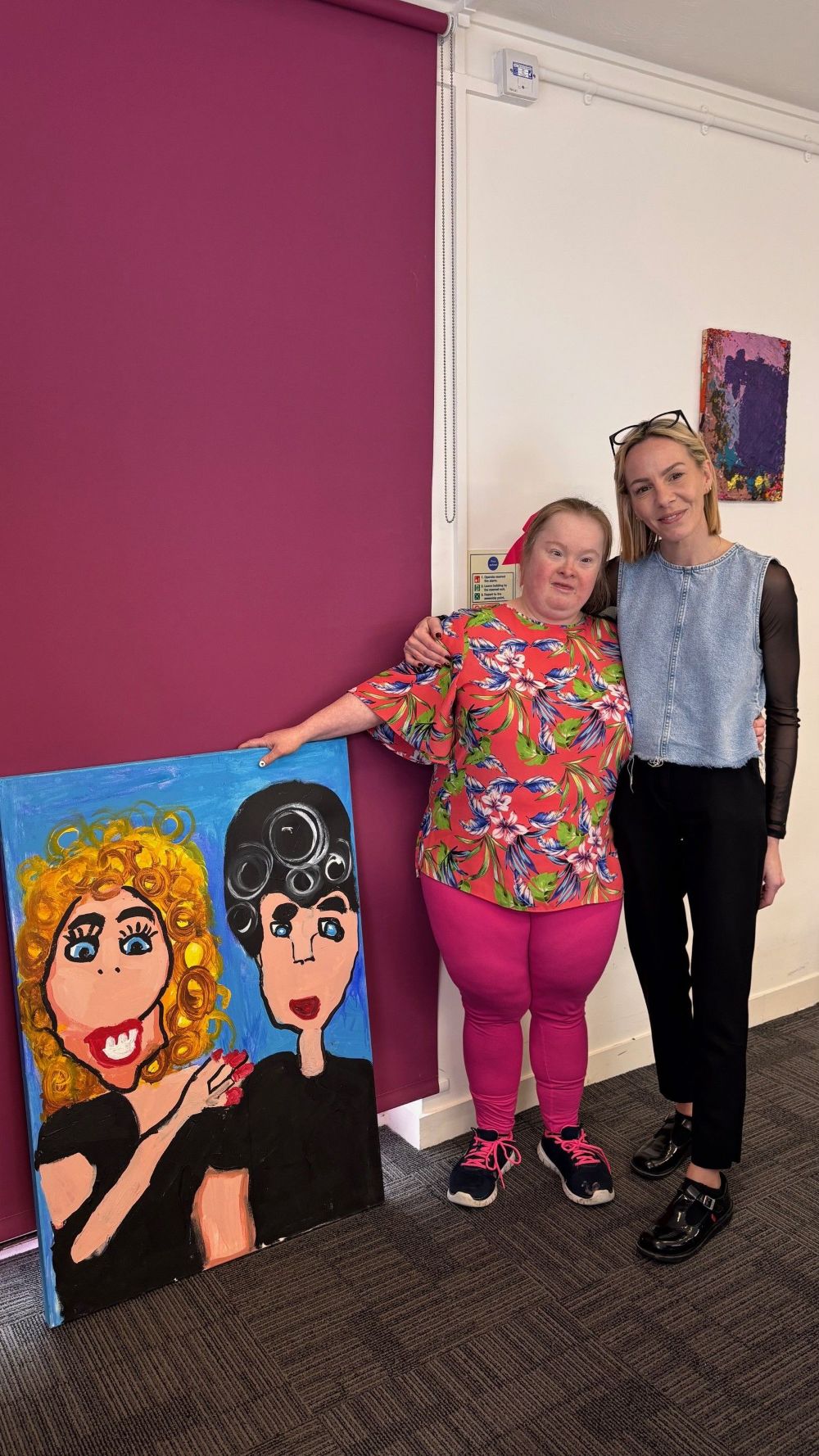 Artist Sam (left) with Toni Moden, New Langdale Coordinator at BCIL