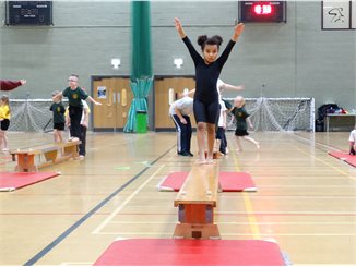 Child doing gymnastics at Blackpool Sports Centre