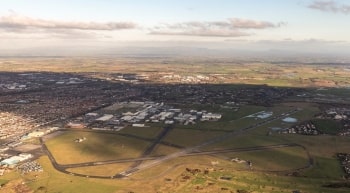 An aerial photograph of Blackpool Airport