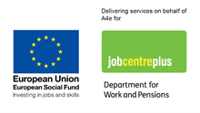 ESF_JCP funded by european social fund and jobcentre plus-logos