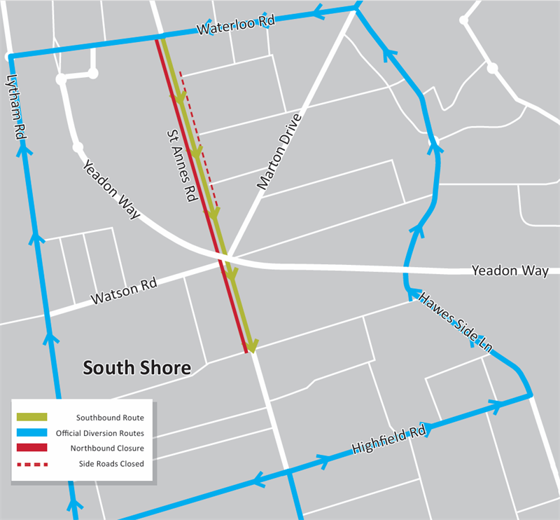 St Annes road Diversion routes updated