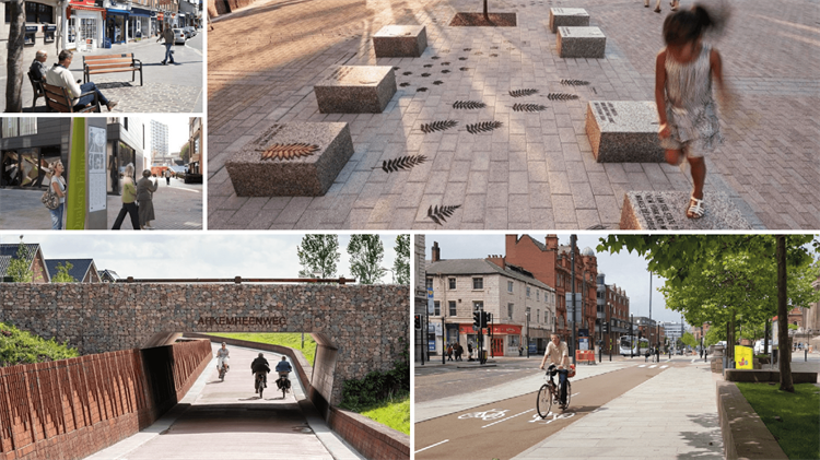 Examples of modern streets.