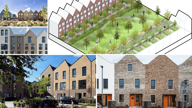 Examples of modern townhouses.