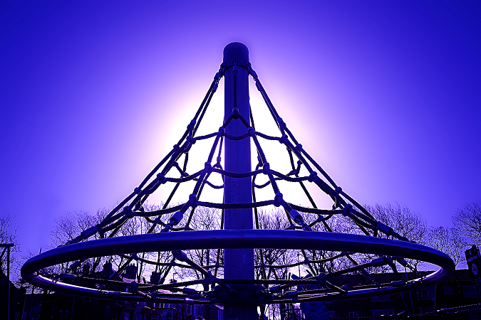 Rope climbing frame.