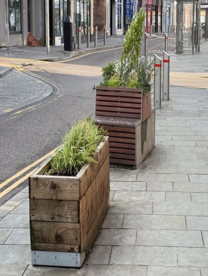 Town Centre Regeneration - Planters and greenery in the town centre