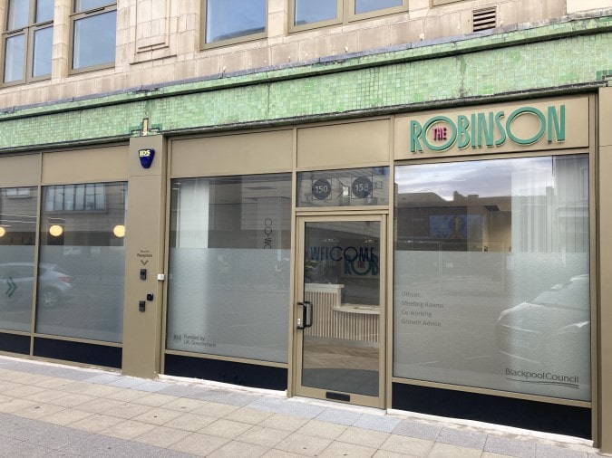 Frontage of office building.