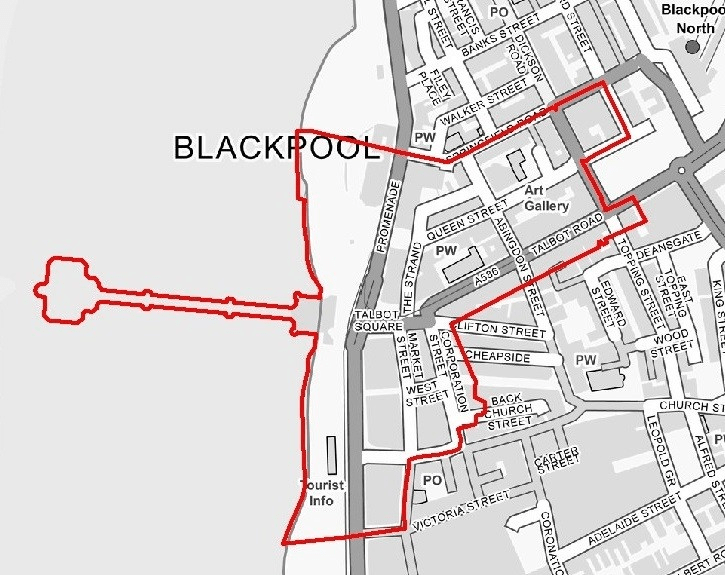 Area covered by town centre cumulative impact zone