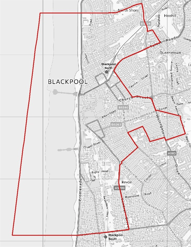 Area covered by off licence cumulative impact zone.