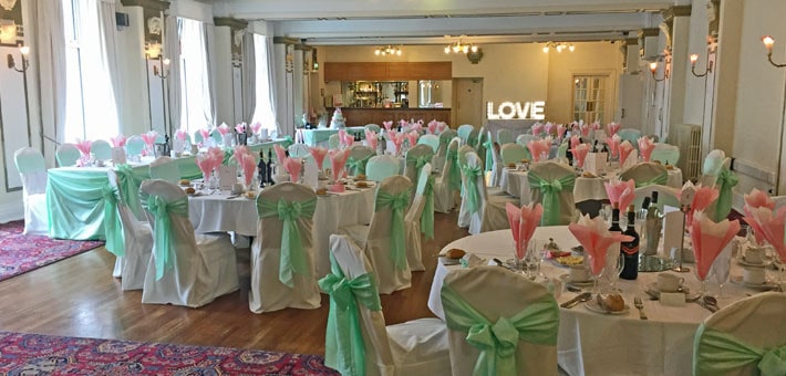 Function room with tables set