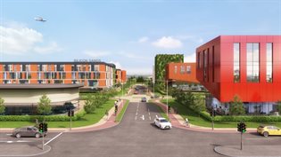 An artists impression of the Silicon Sands data centre campus off Squires Gate Lane_web-min