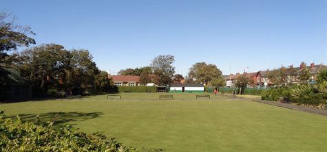 Bowling greens behind the former tram stop