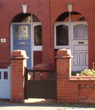 Examples of Recessed doorways with arched entrance