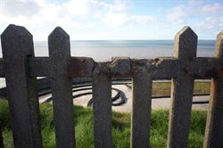 Broken and corroding concrete fencing