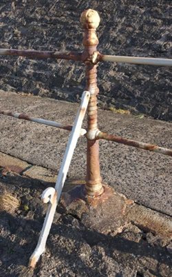 Corroding balustrade on promanade