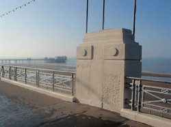 Piers and balustrades to upper walkway