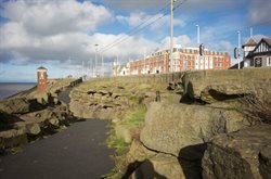 View towards cabin lift from cliff path