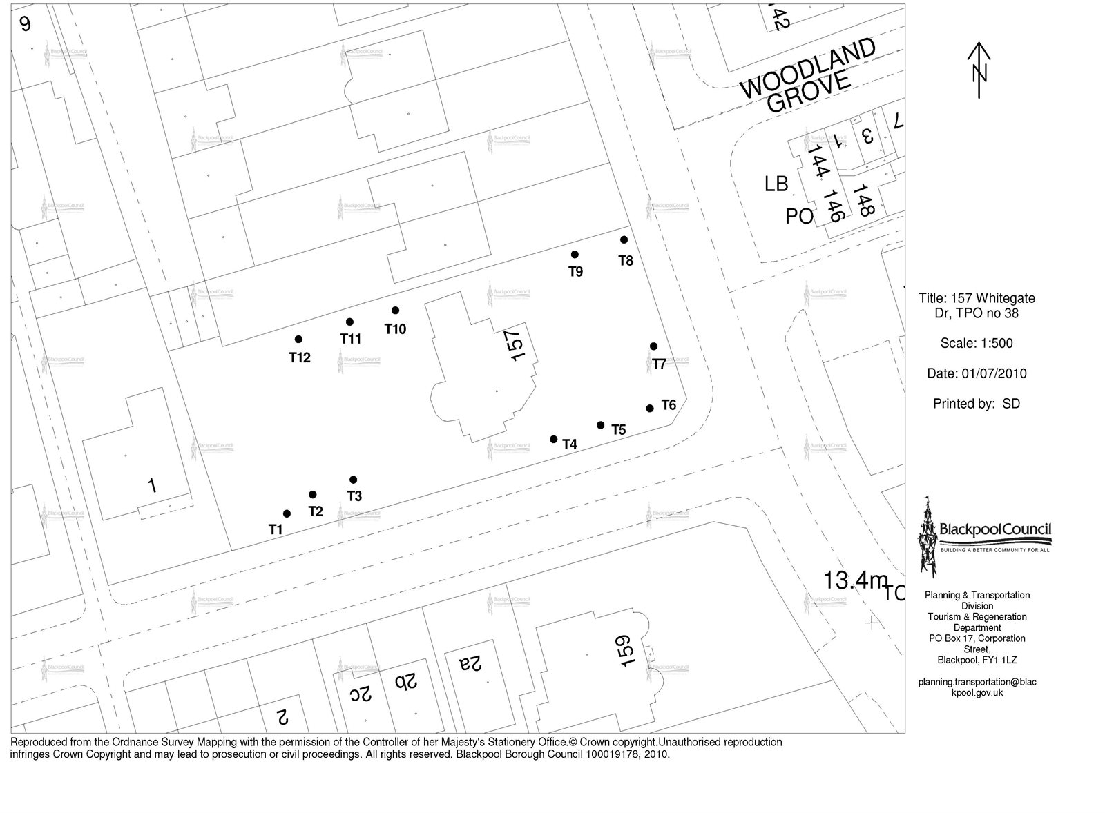 Location Plan showing Trees TPO38