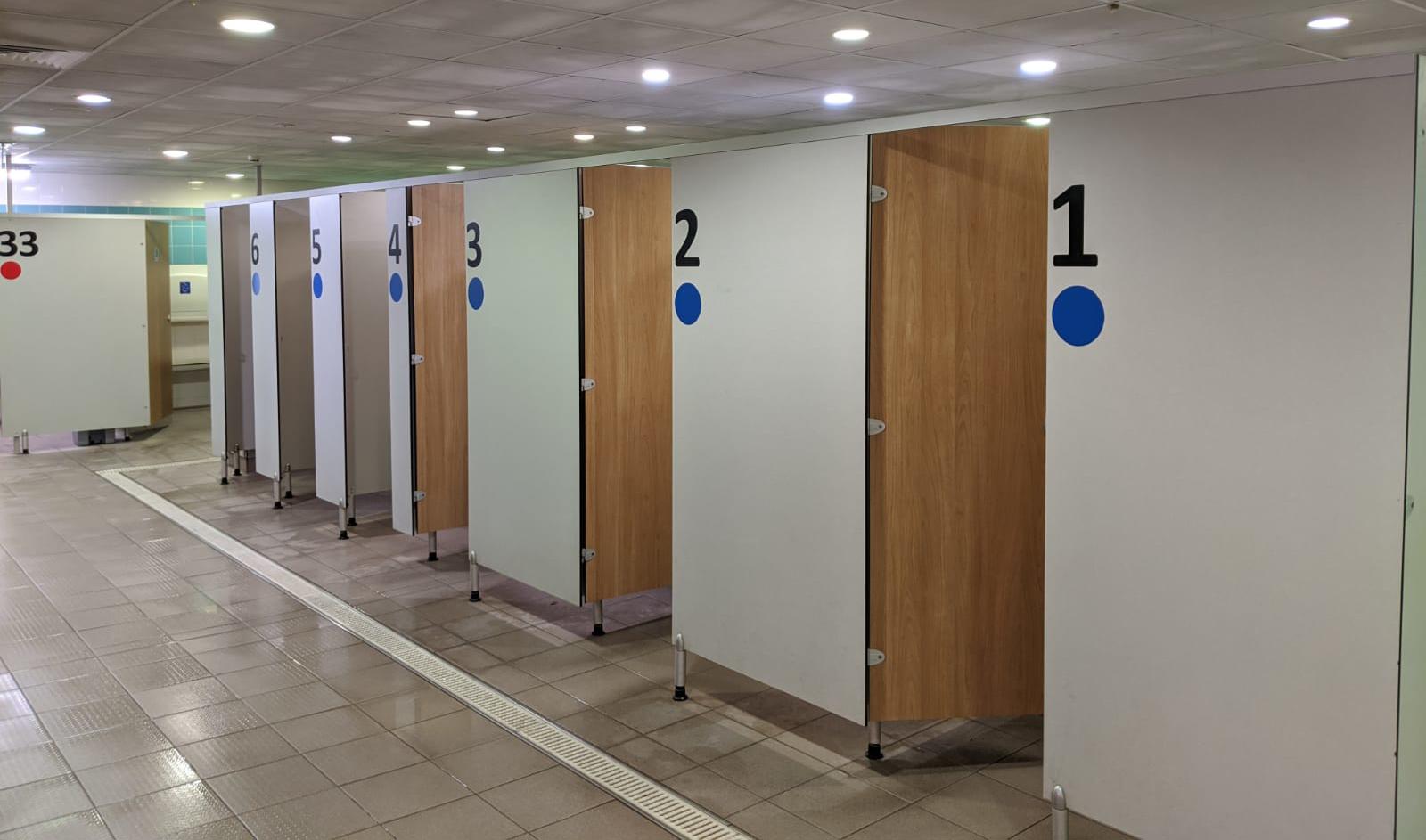 Blue cubicles for Stage 5, 6 and 7 swimmers