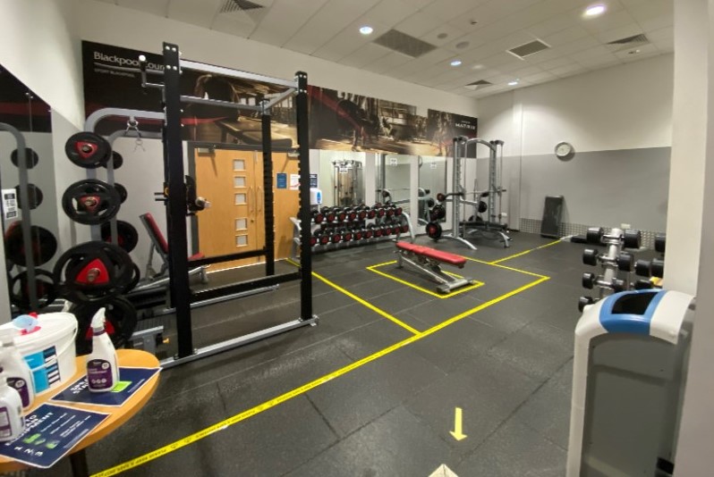 Image shows Moor Parks free weights area