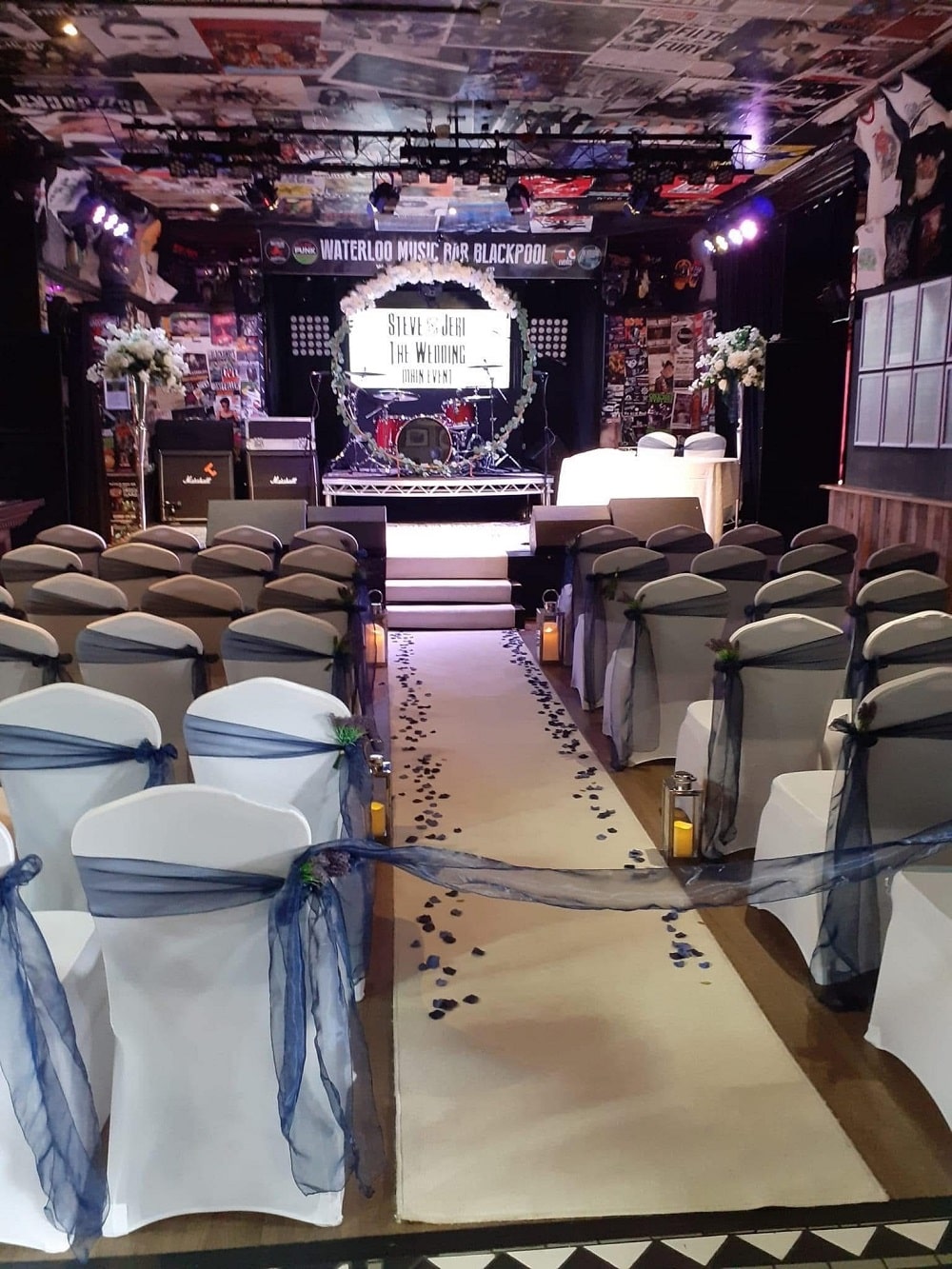 venue dressed for a wedding